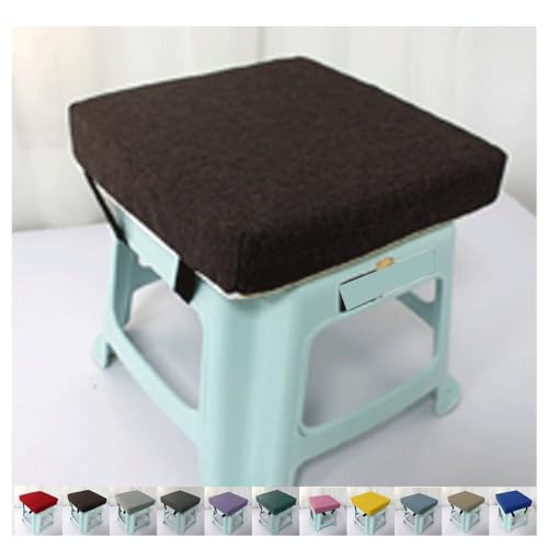 SDNAM Cojín Grueso de 5/8 cm Cojines para Silla de Taburete para Silla de Comedor, Cuadrado para Silla de Comedor, Antideslizante, para el hogar, la Escuela, Taburete(Coffee Color,35x35x5cm)