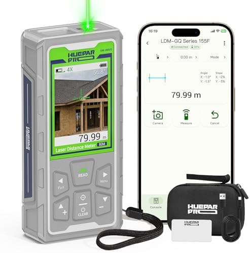 Huepar Pro Outdoor Laser Measure 80m – Digital Laser Measurement ...