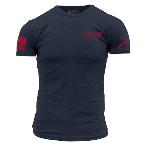 Grunt Style 1776 Flag Men's T-Shirt (Midnight Navy, 3X-Large)
