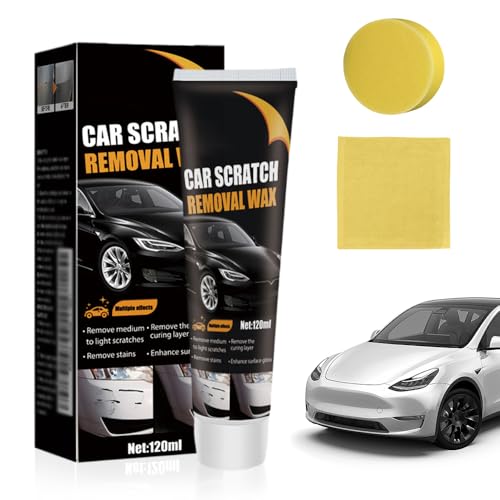 Car Scratch Remover Wax, 2026 Car Scratch Repair Paste for Deep Scratches, Scratch Remover for Vehicles, Universal Car Scratch Removal Wax with Wipe and Sponge (1PCS)