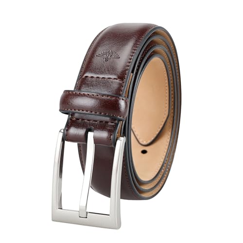 Dockers Men's Feather Edge Stitch Dress Belt, Cordovan, Large