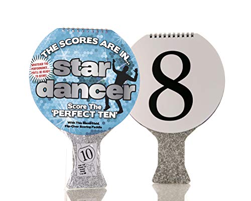 Boxer Gifts Paddle | Score Your Dad’s Terrible Dancing | Fun for All The Family | for Parties, Birthday or Christmas Star Dancer (US Version), Silver (OT2072)