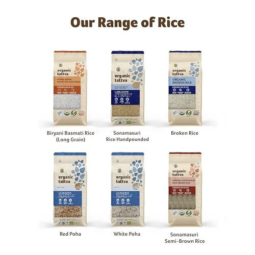 Image of Organic Tattva, Organic Sonamasuri Brown Gluten Free and Unpolished Rice, 5 Kg