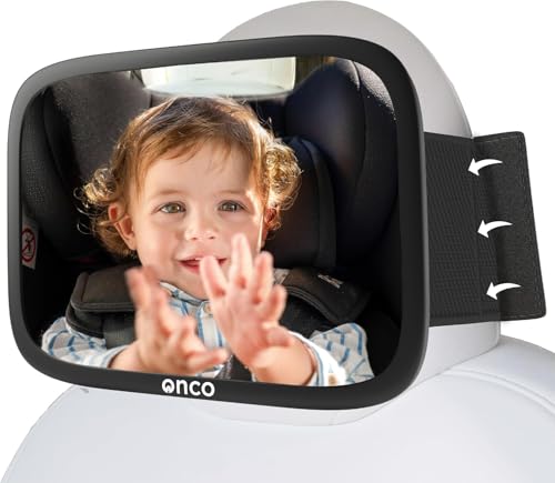 Onco Baby Autospiegel für feste Kopfstützen - Tesla-kompatibel, Bruchfest