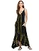 MakeMeChic Women's Casual Tie Dye Pocket Sleeveless Maxi Long Dress Black and Gold L