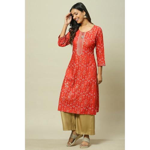 Image of Rangriti Women's Rayon Printed Regular Kurtas