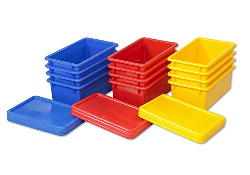 ECR4Kids Stack and Store Tubs with Lids, Assorted (12-Pack)