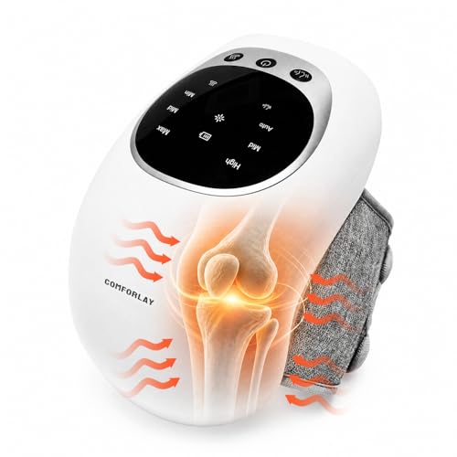 COMFORLAY Knee Massager for Relief 2026 Updated EditionCordless Heated Knee Massager with HeatingVibration Modes Infrared Waves LED Screen & Adjustable Straps Ideal Gift for Men Women