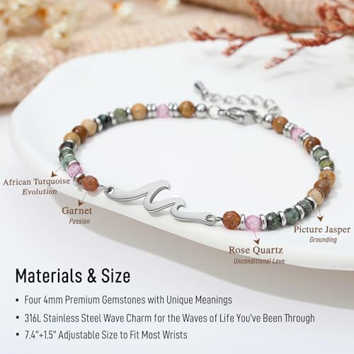 Image of TONY & SANDY Friend Gifts for Women, Unique Birthday Gifts for Women, Sister Gift from Sister, Wave Bracelet, Christmas Stocking Stuffers for Woman Female, Bestie Friendship Bracelets