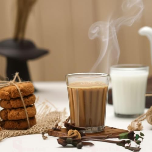 Image of AAMU Moon - Set of 2 Cutting Tea Glass for Home & Kitchen, Milk, Coffee, Espresso & Tea Serving Glasses for Restaurant, Bars, Cafes, Dhabas, Gifts & Special Parties
