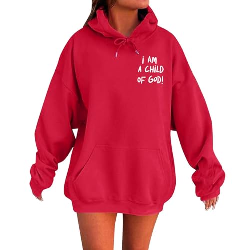 Munweiyu Sweat à capuche pour femme Christian I Am A Child of God Y2K Sweat à capuche sportif Jésus Vintage Pull à capuche Coupe ample Workou