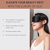 LaCourse 100% Natural Mulberry Silk Eye Mask for Sleeping with a Travel Pouch, Both Sides 19 Momme Organic Silk, Adjustable Sleep Eye Mask for Women, Green-Floral - Image 6