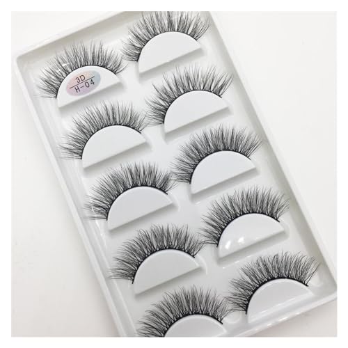 UAMOU 10/50 pudełek 5 par 3D Mink sztuczne rzęsy włosy naturalny krzyż długi niechlujny makijaż sztuczne rzęsy rozszerzenie makijaż Faux Cils Cheerfully (Color : 5Pairs H 15, Size : 100 Boxes 500Pai