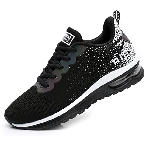 Dannto Women Air Trainers Running Shoes Men Breathable Outdoor Sneakers Walking Fitness Gym Jogging Athleticb Jogging Sports Ladies Shoes (Black-C,38) Cover