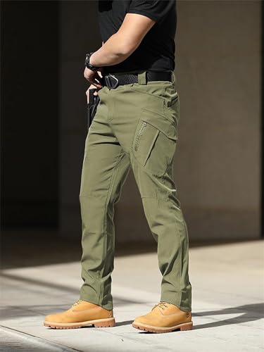 Clovetrend - Tactical Waterproof Pants Men Hiking Cargo Multi Pockets Stretch Quick Dry Work Pants Relaxed Fit No Belt3