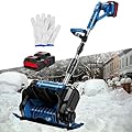 Brushless Electric Snow Blower,Cordless Snow Shovel,Adjustable Front Handle,2 Batteries & Fast Charger,26FT Throw Distance, for Driveway/Steps/Patio/Sidewalk