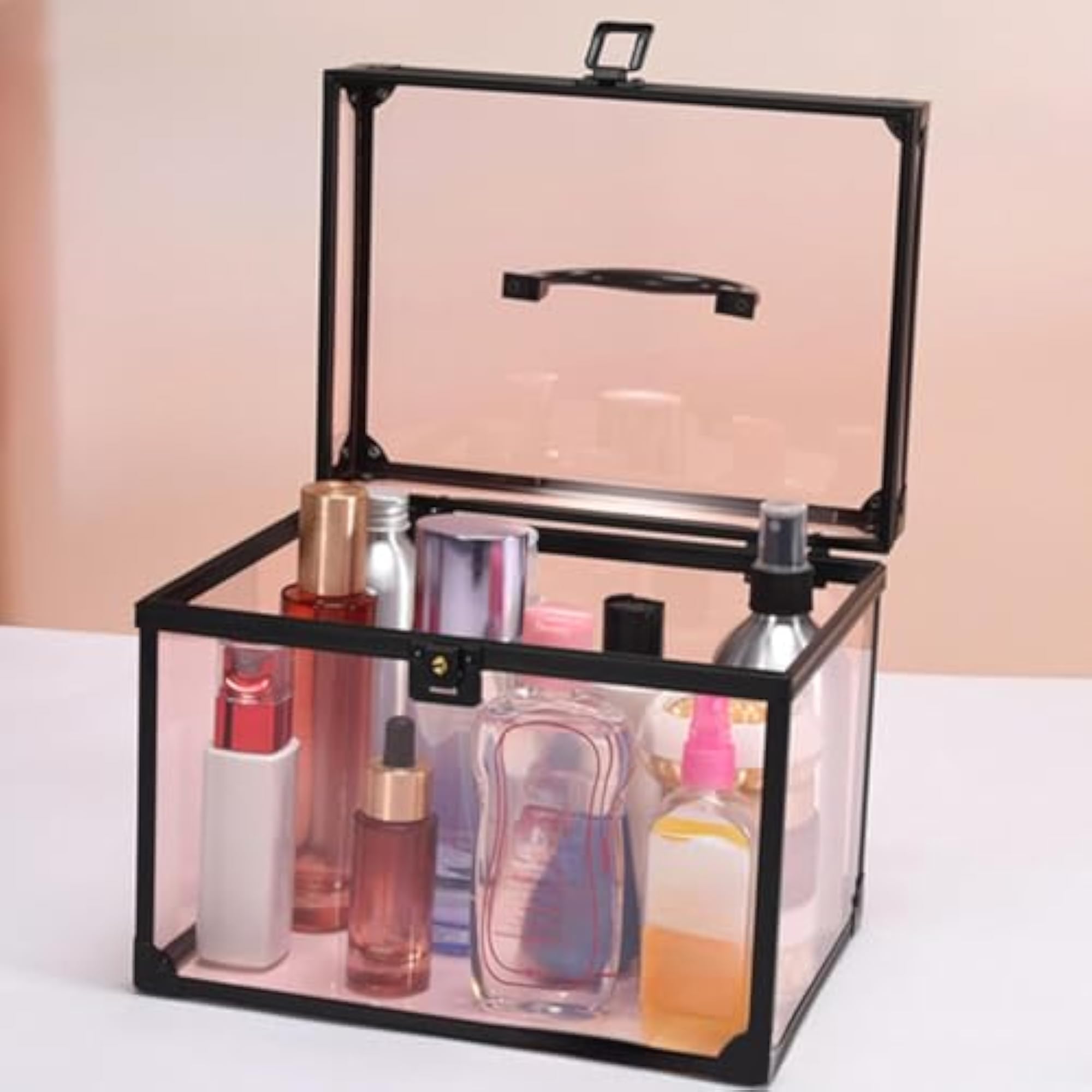 Acrylic Makeup Case Clear Crown Box for Vanity Counter
