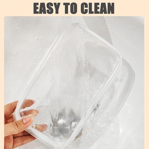 Image of Delphinus Transparent Hard Shell Plastic Zipper Box, One Large and One Small Double Zipper Hard Transparent, Used for Storing Snacks Makeup Tools and Toiletries