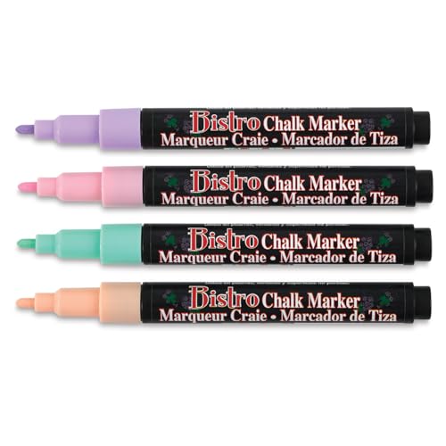 Set of 4 Pastel 3mm Fine Point Marvy Bistro Chalk Markers ( Uchida of America ) Open Stock