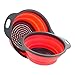 White skin 2 sztuk/zestaw Nowy Kreatywny koszyk Drenażowy Składany Silikon Colander Kuchnia Sitko Narzędzia Warzywa Waszyjna Koszyk Filtr Gorąca Sprzedaż (Color : Red)