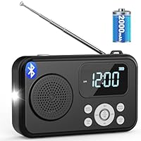 2000mAh Rechargeable AM FM IPX4 Waterproof Radio with Bluetooth Speaker Portable Pocket Transistor 2