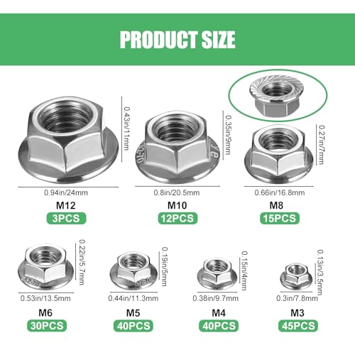 50) 5/16-18 Grade 8 Serrated LARGE Flange Hex Lock Nut Spin - Foto 9