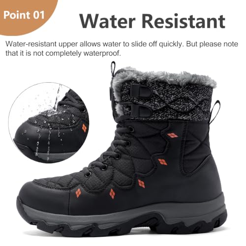 Image of Mens Winter Snow Boots Water Resistant Non Slip Faux Fur Lined