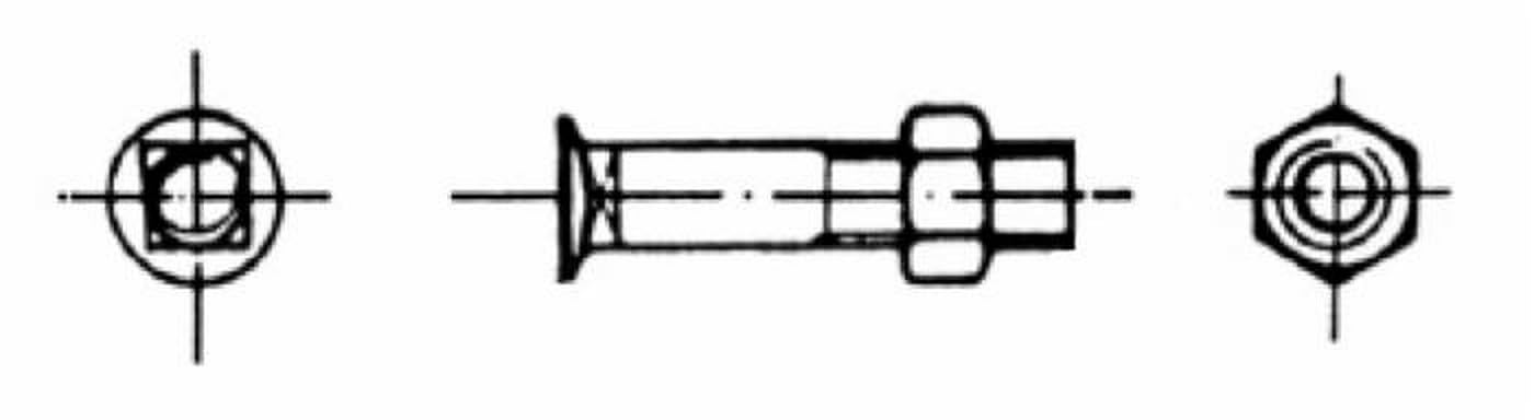 Ama Bullone TSPQST 120° M14x45 con Dado per Aratro – Acciaio 8.8, Ideale per Montaggio Parti di Ricambio Agricole, Made in Italy