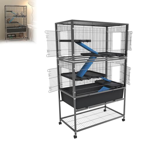UISEBRT Jaula para animales pequeños, 88 x 48 x 150 cm, jaula de ...