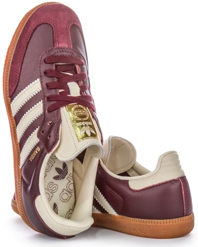 adidas Samba Og Men's Lace Up Retro Clasic Trainer Trainers (Maroon, US 3.5M/4.5F)4