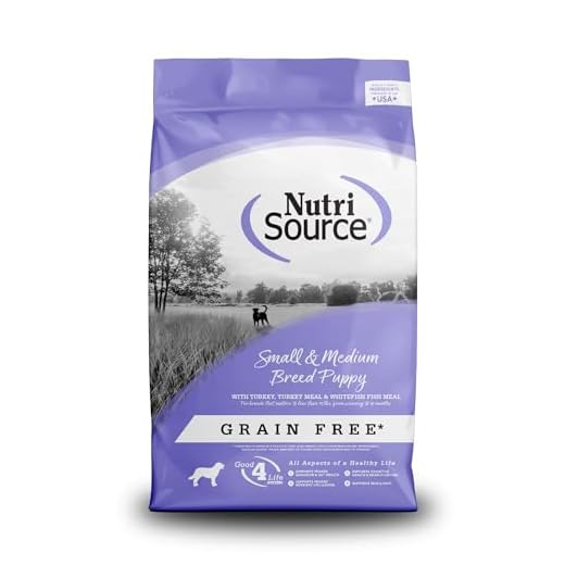 NutriSource Grain Free Dry Puppy Food for Small and Medium Breeds, Turkey, Whitefish and Menhaden Fish Meal, 12LB