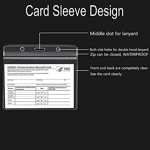 JUNKAI 50 peças de protetor de cartão CDC 10 x 7,6 cm, porta-cartões de identificação com nome e cra