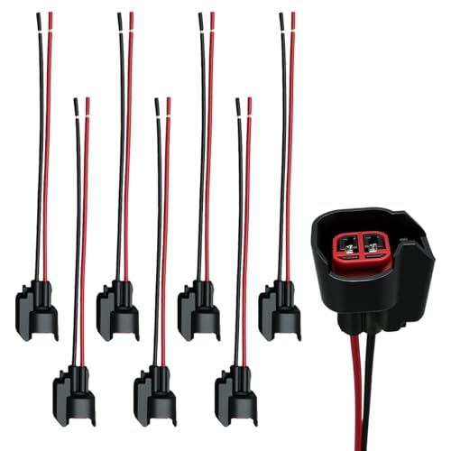 YoRise Fuel Injector Connector Pigtail, Fuel Injector Wiring Harness Accessories Replace OEM# 5161919AA, 5013995AA, Universal Engine Wiring Harness Plug for Most Cars (8PCS)