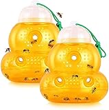 【Reusable and Safe】Non-toxic, environmentally friendly and safe. No chemicals or poisons are needed, and it can be washed with water and reused. Use wasp traps regularly to capture an unlimited number of bees. Protect your house from wasps and bees.