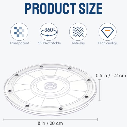 Image of 8 inch Acrylic Clear Lazy Susan Turntable