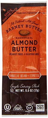 Barney Butter Almond Butter Snack Packs, Vanilla + Expresso, 0.6 Ounce (Pack of 24)