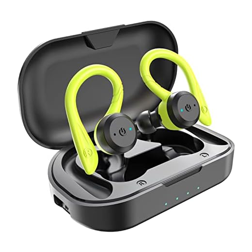 APEKX Bluetooth Headphones True Wireless Earbuds with Charging Case IPX7 Waterproof TWS Stereo Sound Earphones Built-in Mic in-Ear Headsets Deep Bass for Sport Running Green