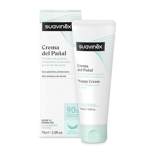 Suavinex, Crema Pañal Bebé, Protege de Irritaciones y Rojeces, Apta para Pieles Sensibles y Recién Nacidos, Crema Cambio Pañal con 90% Ingredientes de Origen Natural, Textura Crema, 75 ml