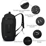 Bagaż Podręczny 55x40x20, 44L DużyPlecak Podróżny Męski i Damski,Cabin Bag Travel Backpack do Pracy, Biznesu i Podróży Bagaż Do Laptopa 17.3 Cali, Czarny