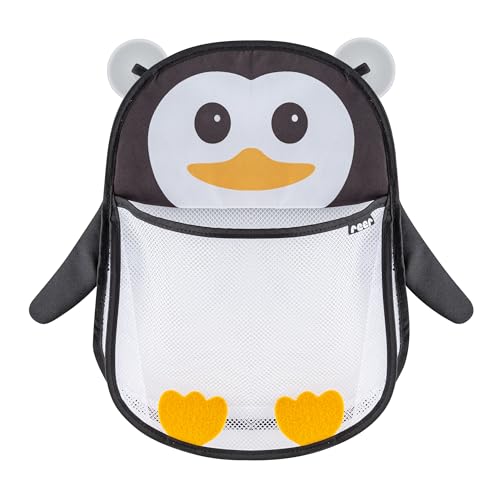 Reer MyHappyPingu Badespielzeug-Netz, hygienische Aufbewahrung für Badewannenspielzeug, Wannenablage