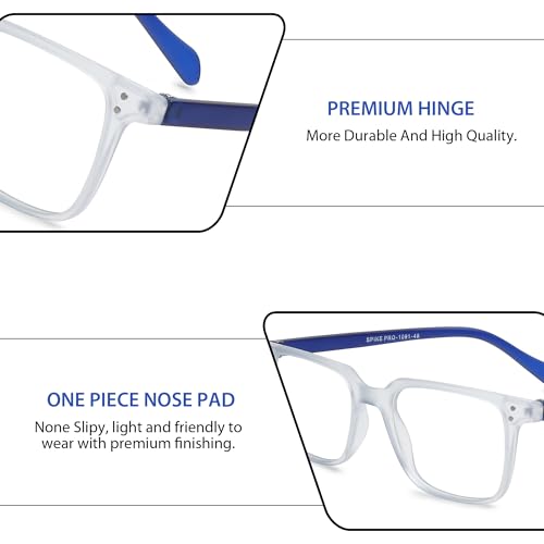 Image of CRIBA Stylish Blue Cut Reading Glass Power From +0.25+0.50+0.75+1.00+1.25+1.50+1.75+2.00+2.25+2.50+2.75+3.00+350+4.00 Single Vision-M
