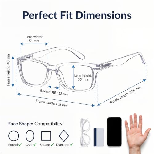 Image of Eyekepper Reading Glasses Men, Readers for Women, 1.25 Stylish Clear