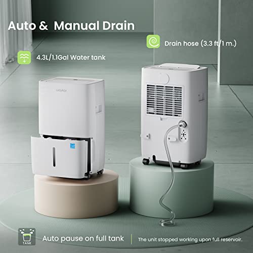 Waykar 120 Pints Energy Star Dehumidifier For Spaces Up To 6,000 Sq. Ft At Home, In Basements And Large Rooms With Drain Hose And 1.14 Gallons Water Tank #TOP4