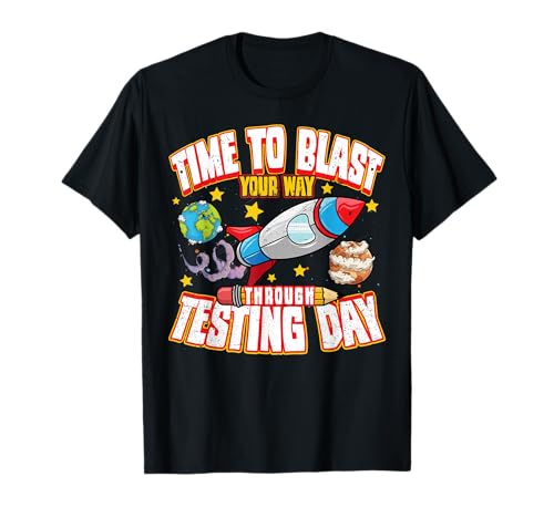 Testing Day Space Galaxy Rocket Teacher Test Day T-Shirt