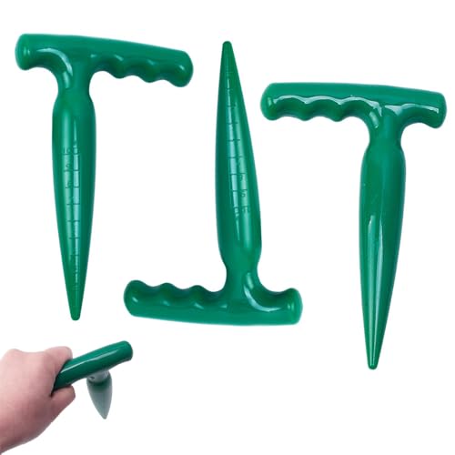 NentMent 3 Pack Hand Dibber with 4 Inch Measuring Scale Small Plastic Seed Dibber Bulb Planter Tool Seed Planter Herb Seeds Planting Dibbers for Seedlings Vegetable Seeds Garden Kit Tulip Flower Bulbs
