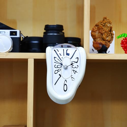 FAREVER Relógio de derretimento, relógio Salvador Dali relógio derretido para decoração de escritóri