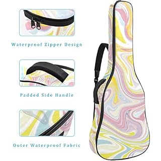 Housse imperméable pour guitare acoustique avec double bandoulière et poche Motif art abstrait, Multicolore 01., 42.9×16… - Les Beatles, Paul McCartney, John Lennon, RIngo Starr, George Harrison Housse imperméable pour guitare acoustique avec double bandoulière et poche Motif art abstrait, Multicolore 01., 42.9x16… – Image 4