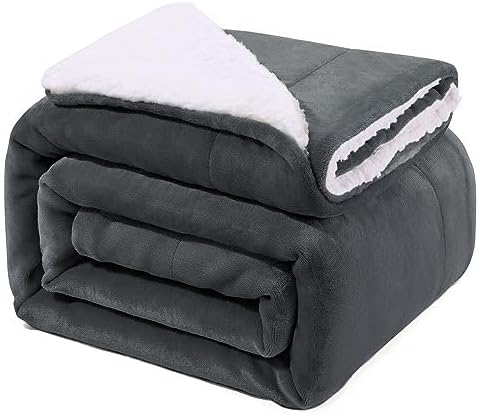 KANKAEU Sherpa koc polarowy o gramaturze 550 g/m², puszysty koc na łóżko, ciepły koc sherpa, miękki koc zimowy, na sofę, na łóżko, na Boże Narodzenie