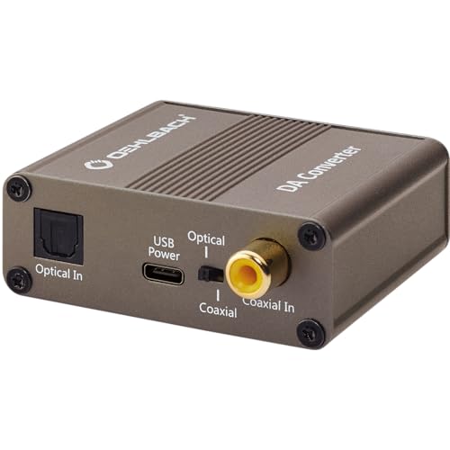 OEHLBACH Digi Bridge - Digital/Analog Audiowandler - Koaxial/Optisch, R-L/Klinke, USB-TypC Stromanschluss - Cirrus Logic Chip, Braun