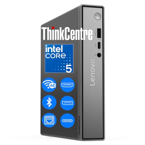 Image of Lenovo ThinkCentre neo 50q Gen 5 Business Mini Desktop PC, Intel 12-Core 5 210H, 8GB DDR5 RAM, 512GB SSD, WiFi 6E, Dual Display HDMI DisplayPort, Windows 11 Pro, 1L Tiny Form Factor